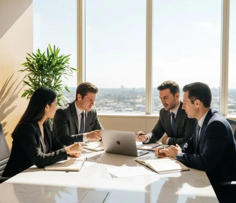 Consultants managing project review to completion services for business process coordination
